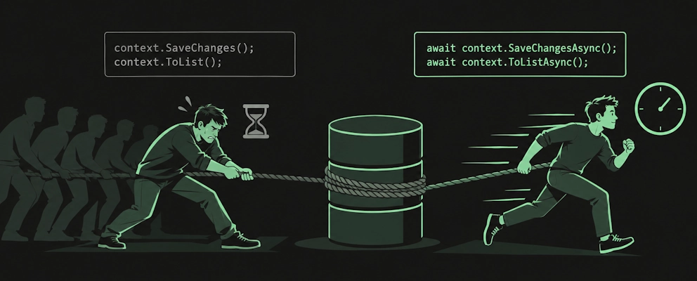 Blocking threads with synchronous calls