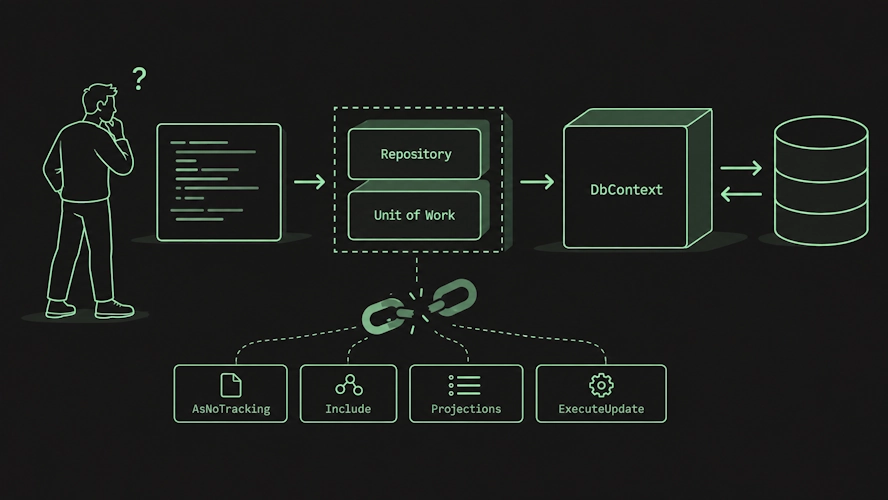 10. A repository and Unit of Work wrapped over DbContext