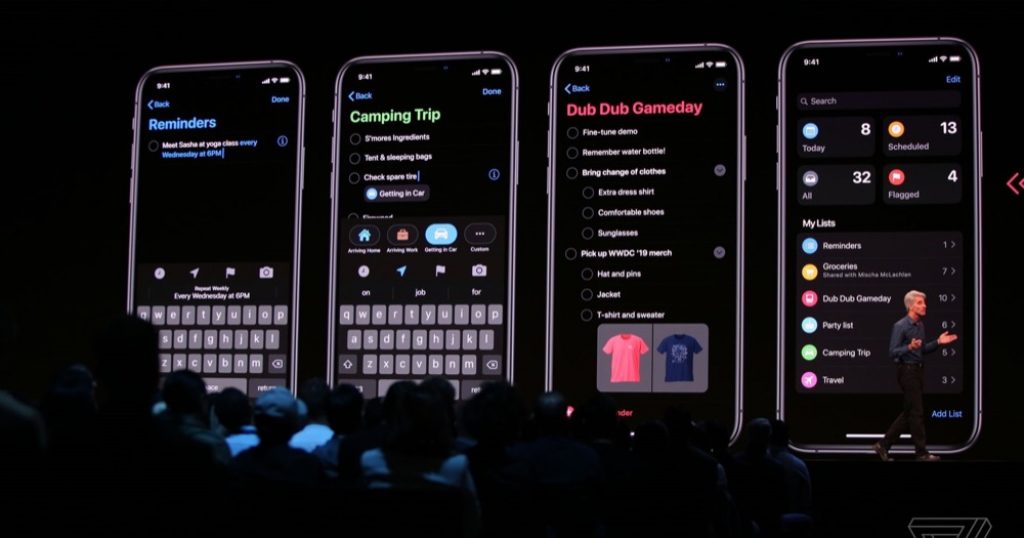 black reminders ios 13